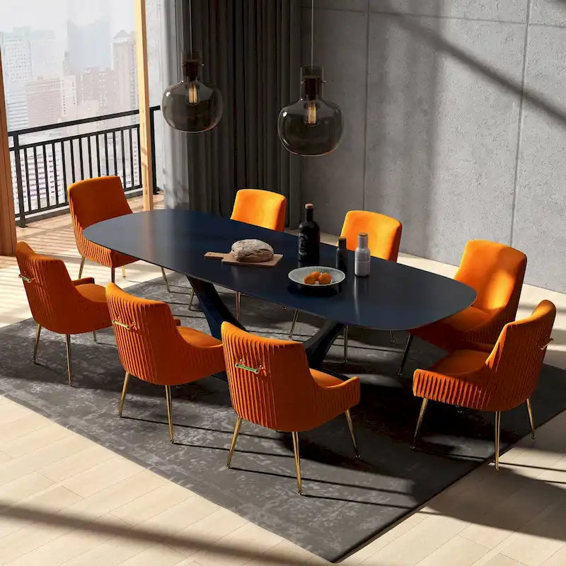Modern Glam Tufted Velvet Upholstered Dining Chair