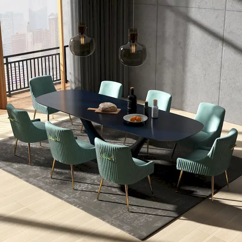 Modern Glam Tufted Velvet Upholstered Dining Chair