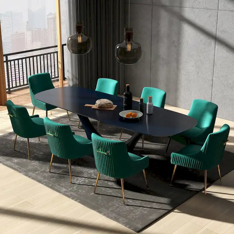 Modern Glam Tufted Velvet Upholstered Dining Chair