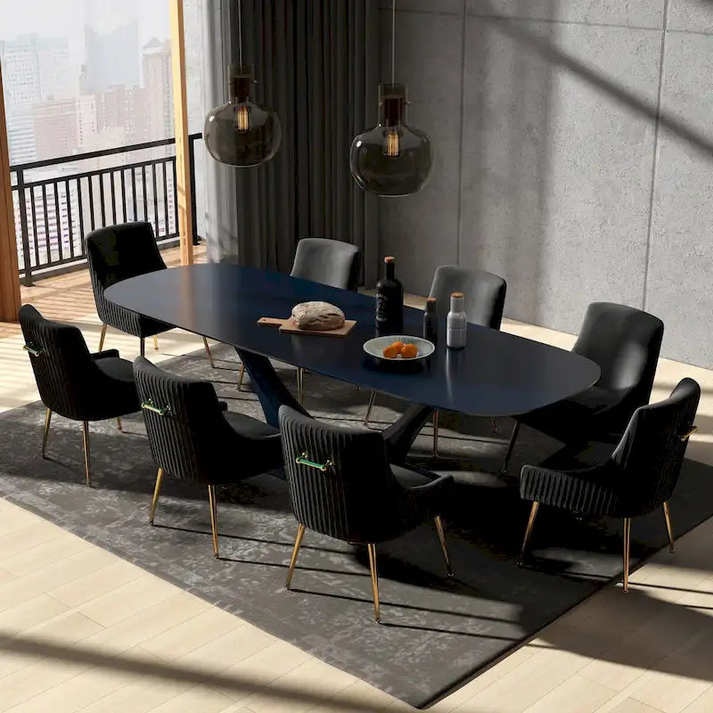 Modern Glam Tufted Velvet Upholstered Dining Chair