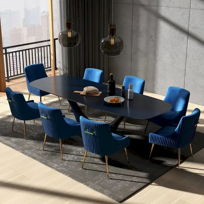 Modern Glam Tufted Velvet Upholstered Dining Chair