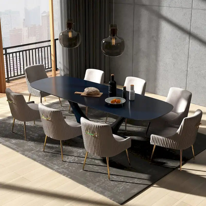 Modern Glam Tufted Velvet Upholstered Dining Chair
