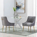 Modern Glam Tufted Velvet Upholstered Dining Chair