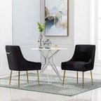Modern Glam Tufted Velvet Upholstered Dining Chair