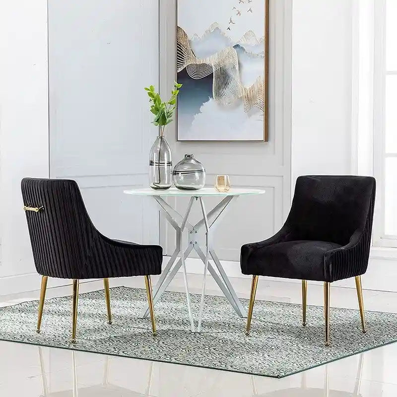 Modern Glam Tufted Velvet Upholstered Dining Chair