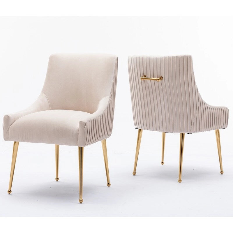 Modern Glam Tufted Velvet Upholstered Dining Chair