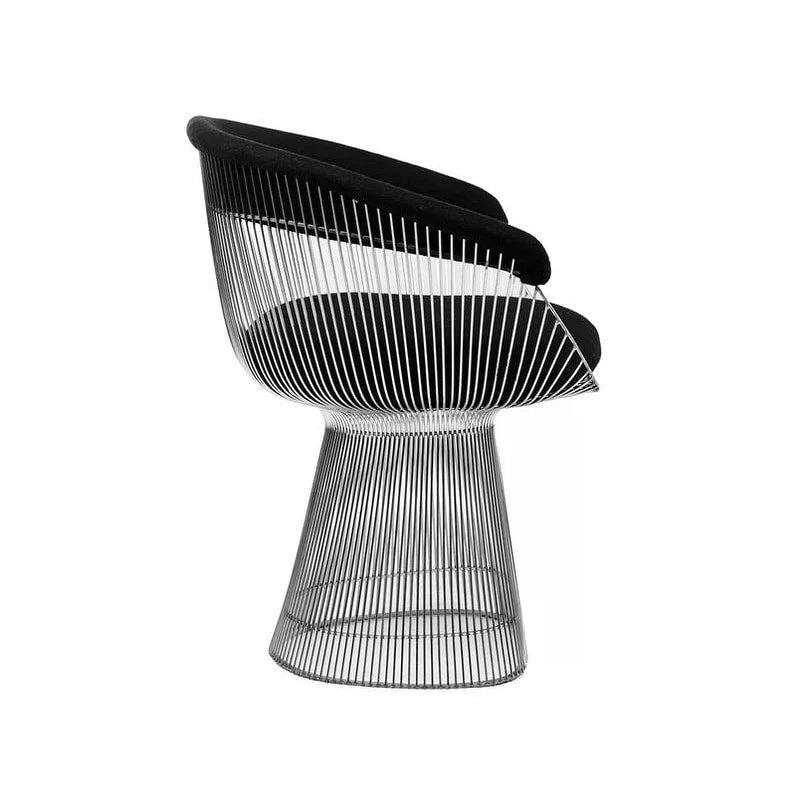 Modern Dining Chair with Stainless Steel Frame and Wool-Blend Upholstery