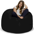 4-Foot Memory Foam Bean Bag Chair with Removable Cover