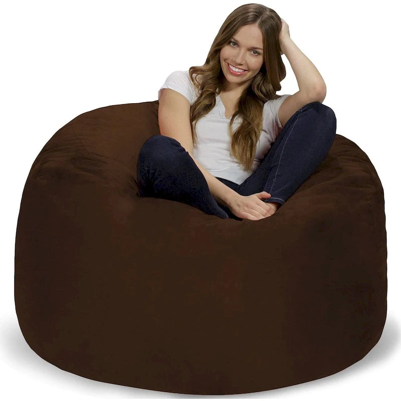 4-Foot Memory Foam Bean Bag Chair with Removable Cover