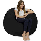 4-Foot Memory Foam Bean Bag Chair with Removable Cover