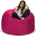 4-Foot Memory Foam Bean Bag Chair with Removable Cover