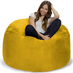 4-Foot Memory Foam Bean Bag Chair with Removable Cover
