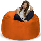 4-Foot Memory Foam Bean Bag Chair with Removable Cover