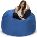 4-Foot Memory Foam Bean Bag Chair with Removable Cover