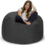 4-Foot Memory Foam Bean Bag Chair with Removable Cover
