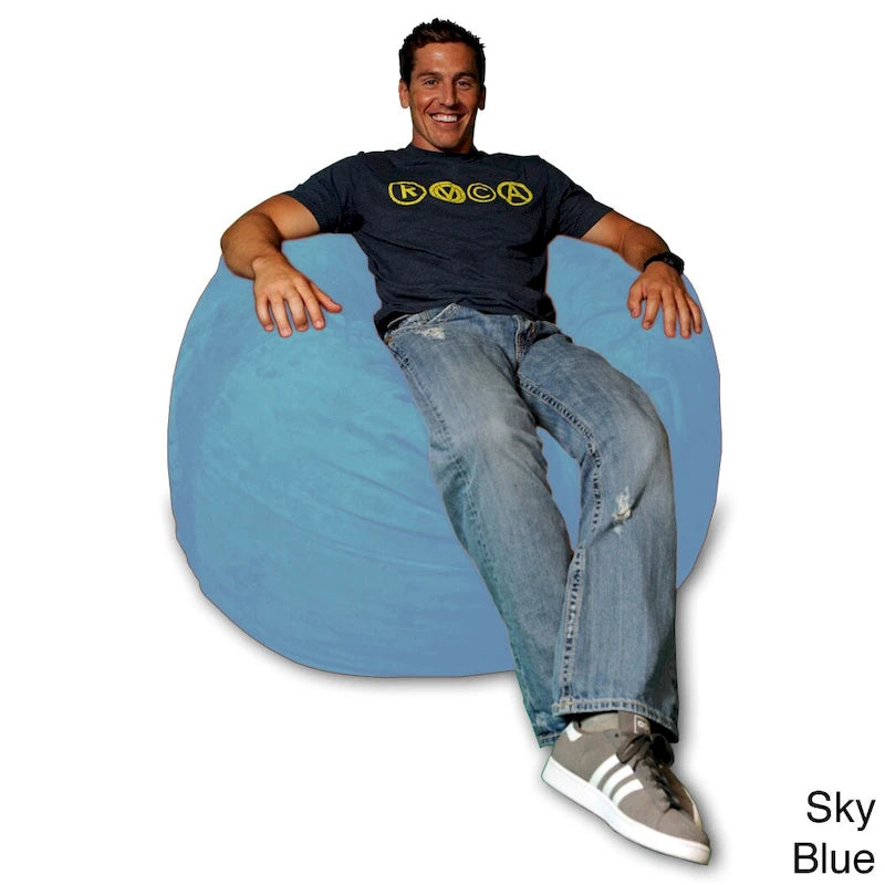 4-Foot Memory Foam Bean Bag Chair with Removable Cover