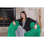4-Foot Memory Foam Bean Bag Chair with Removable Cover