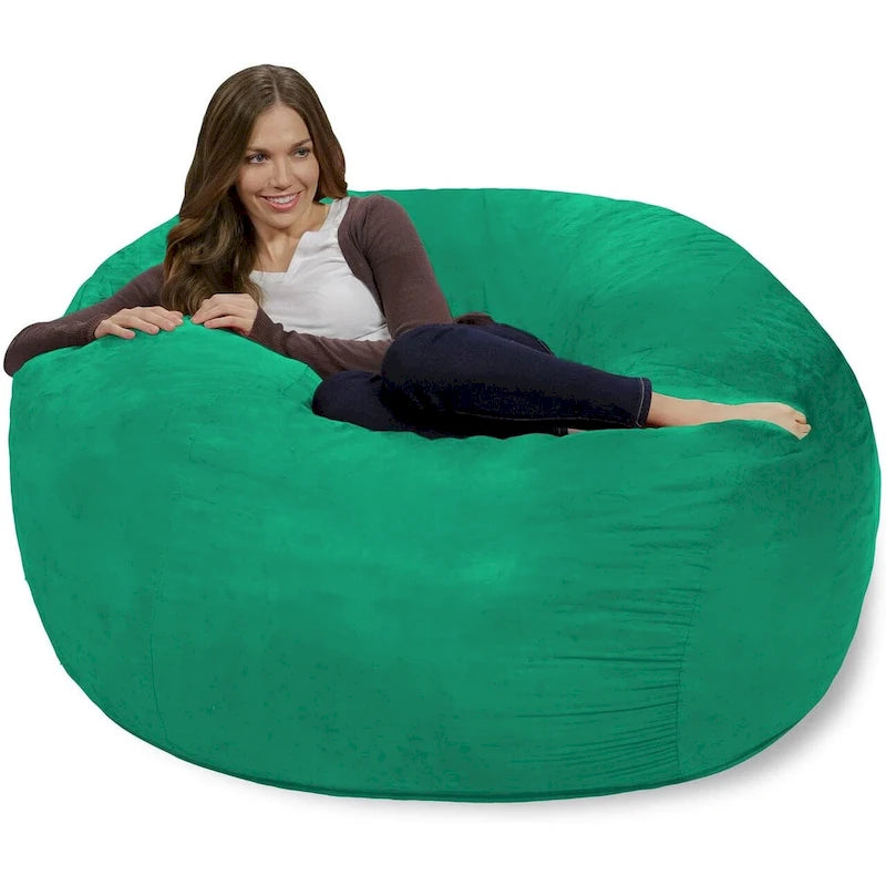 4-Foot Memory Foam Bean Bag Chair with Removable Cover