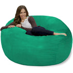 4-Foot Memory Foam Bean Bag Chair with Removable Cover