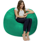 4-Foot Memory Foam Bean Bag Chair with Removable Cover