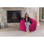 4-Foot Memory Foam Bean Bag Chair with Removable Cover