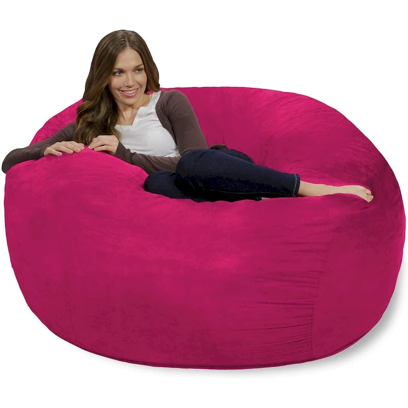 4-Foot Memory Foam Bean Bag Chair with Removable Cover