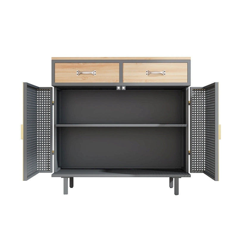 Modern Freestanding Sideboard Buffet Cabinet with Top Drawers