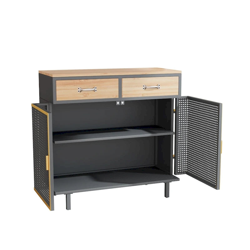 Modern Freestanding Sideboard Buffet Cabinet with Top Drawers