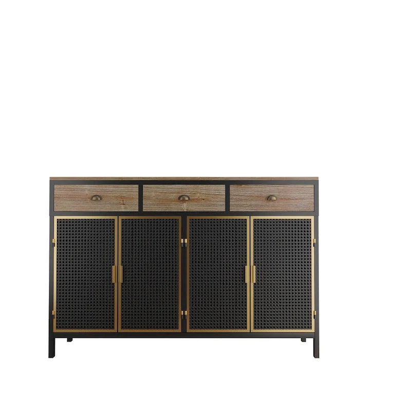 Modern Freestanding Sideboard Buffet Cabinet with Top Drawers