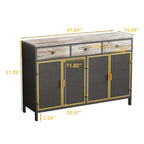 Modern Freestanding Sideboard Buffet Cabinet with Top Drawers