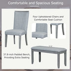 78-Inch Extendable Pedestal Dining Table with 18-Inch Removable Leaf
