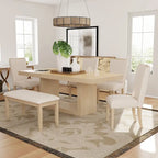 78-Inch Extendable Pedestal Dining Table with 18-Inch Removable Leaf