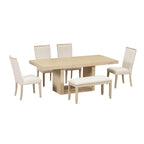 78-Inch Extendable Pedestal Dining Table with 18-Inch Removable Leaf