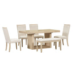 78-Inch Extendable Pedestal Dining Table with 18-Inch Removable Leaf
