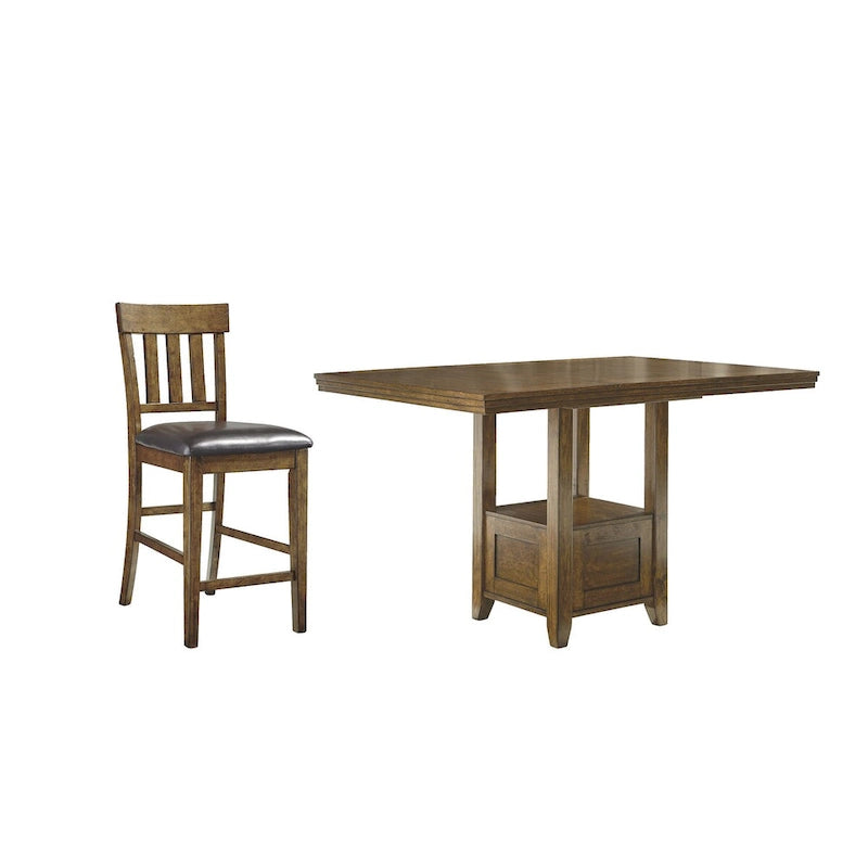  Ralene Medium Brown7-Piece Counter Height Dining Package