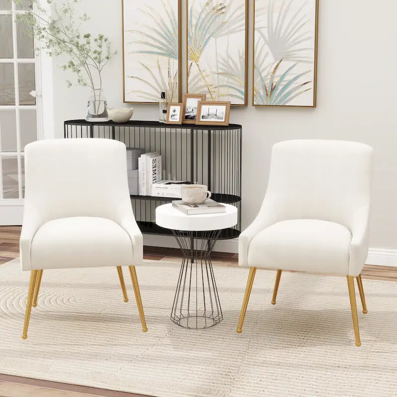 Modern Glam Velvet Upholstered Armless Dining Side Chair