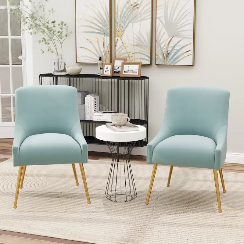 Modern Glam Velvet Upholstered Armless Dining Side Chair