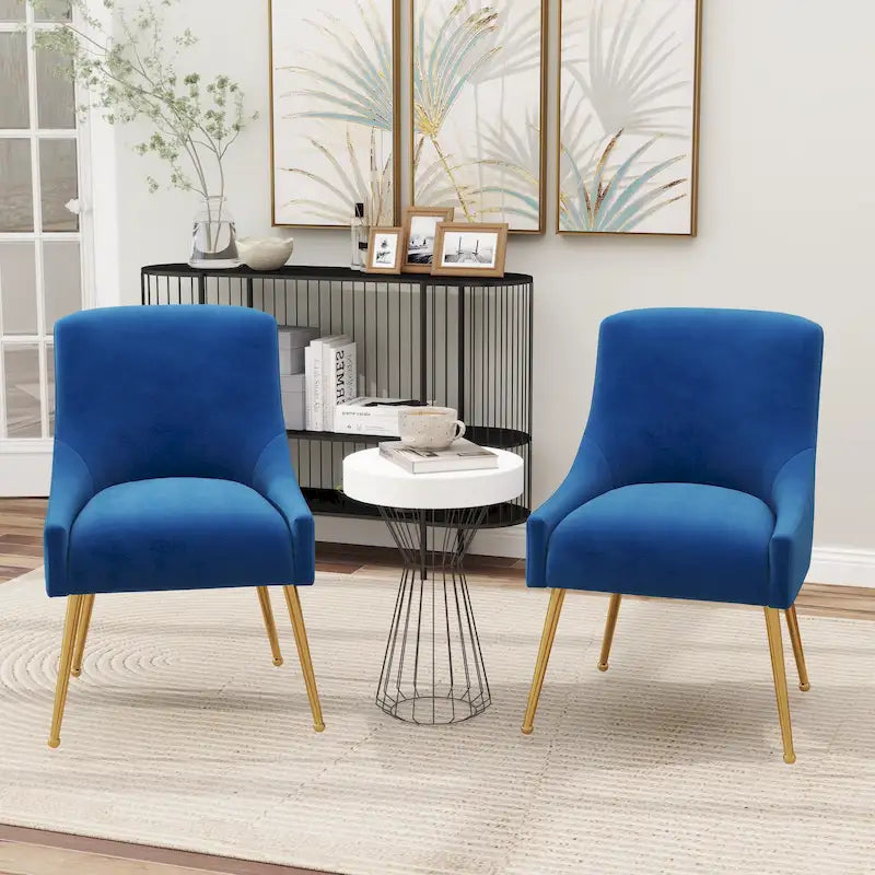 Modern Glam Velvet Upholstered Armless Dining Side Chair