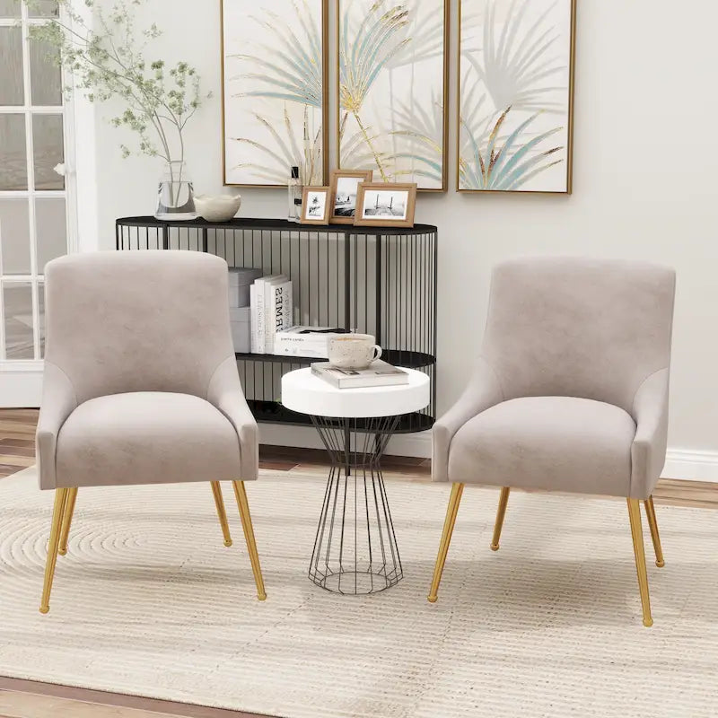 Modern Glam Velvet Upholstered Armless Dining Side Chair