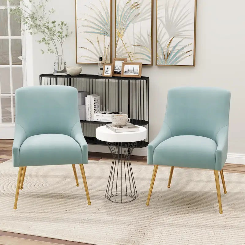 Modern Glam Velvet Upholstered Armless Dining Side Chair