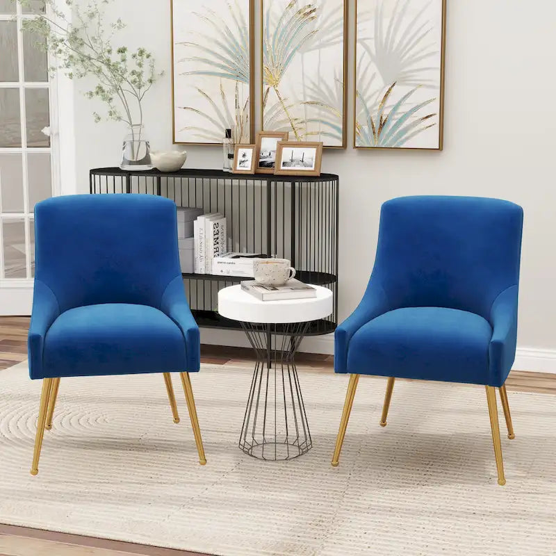 Modern Glam Velvet Upholstered Armless Dining Side Chair