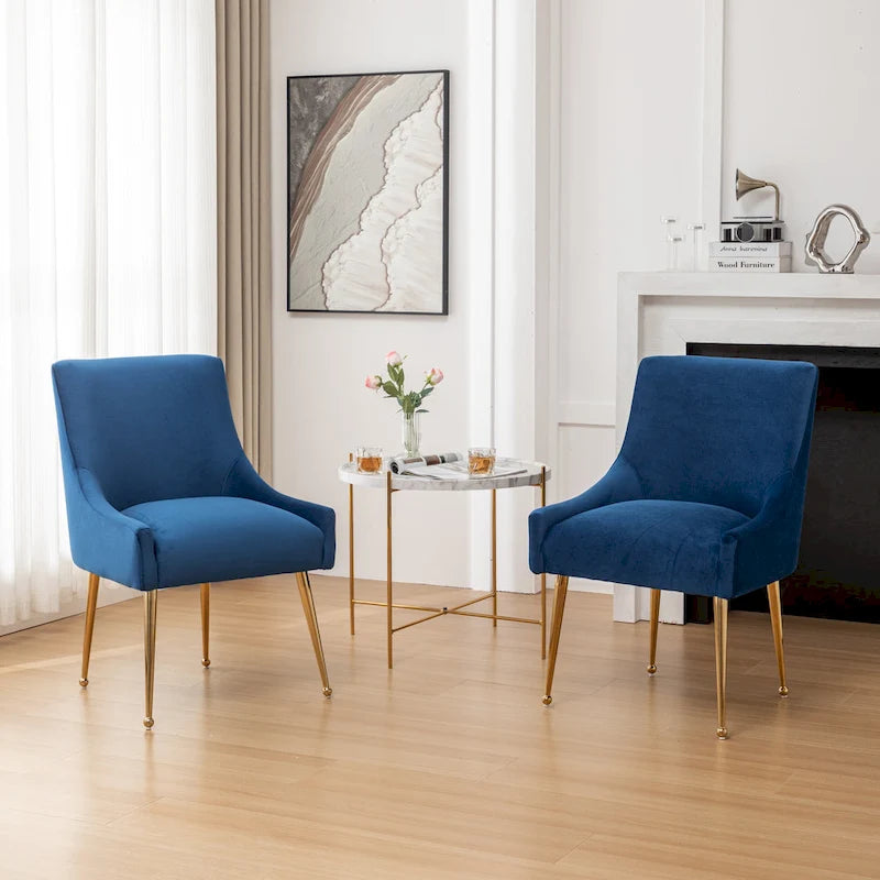 Modern Glam Velvet Upholstered Armless Dining Side Chair
