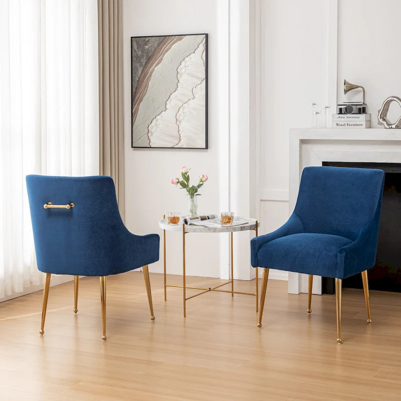 Modern Glam Velvet Upholstered Armless Dining Side Chair