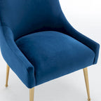 Modern Glam Velvet Upholstered Armless Dining Side Chair