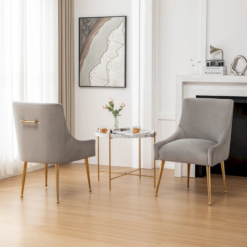 Modern Glam Velvet Upholstered Armless Dining Side Chair