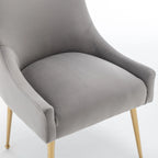 Modern Glam Velvet Upholstered Armless Dining Side Chair