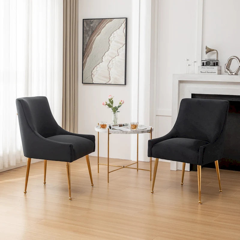 Modern Glam Velvet Upholstered Armless Dining Side Chair