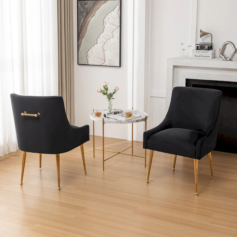 Modern Glam Velvet Upholstered Armless Dining Side Chair