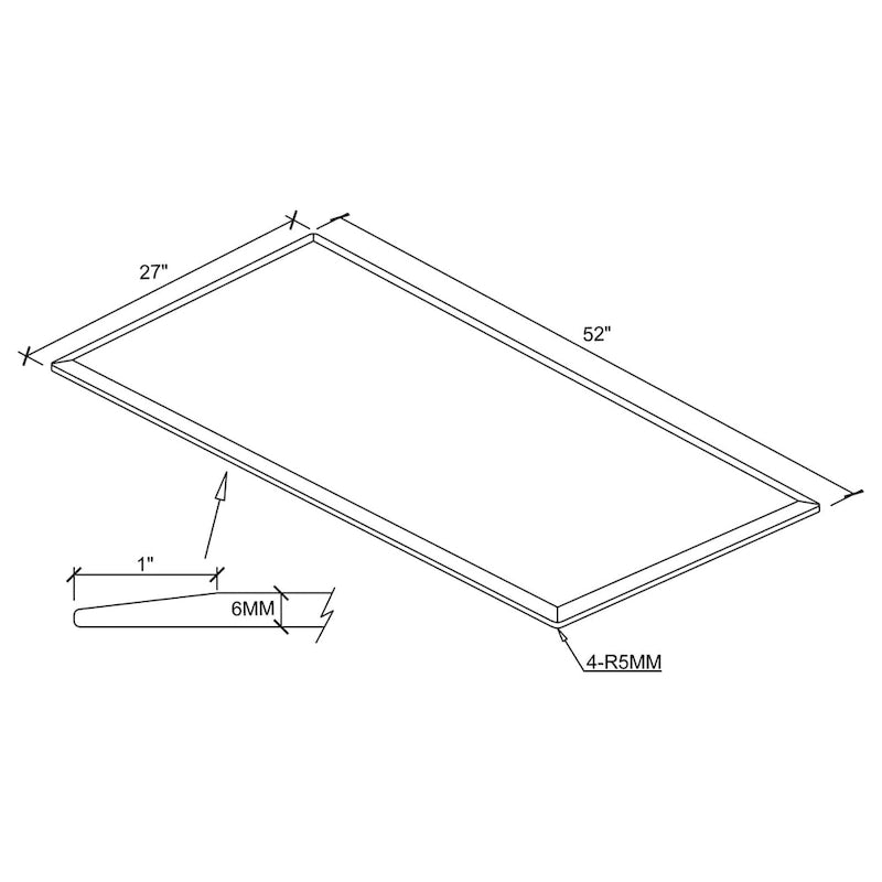 Rectangular Clear Tempered Glass Top Coffee Table
