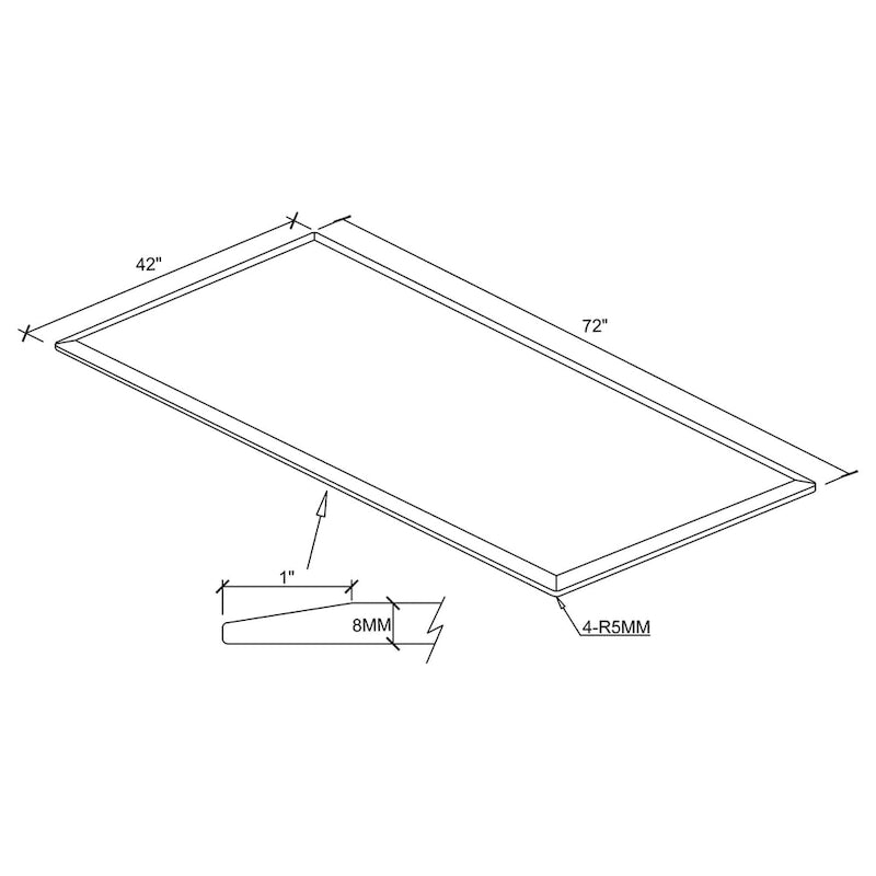 Rectangular Clear Tempered Glass Top Coffee Table